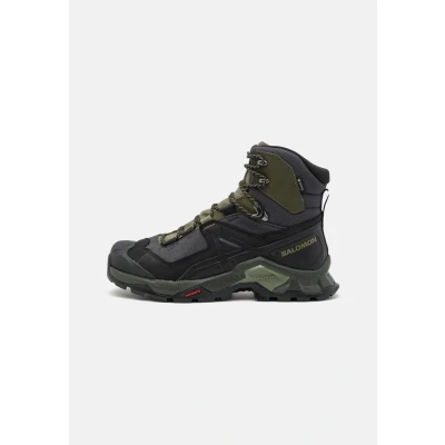 Afbeelding van Salomon Quest GTX Outdoorschoenen, Heren, Maat: 45 1/3, Black/deep lichen green/olive night Leer en textiel