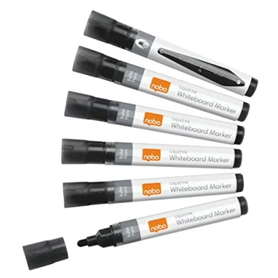 Afbeelding van Nobo Liquid Ink Whiteboard Markers Met Ronde Punt Pak Van 10 Stuks Zwart