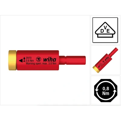 Afbeelding van Wiha Moment easyTorque adapter electric voor slimBits en slimVario® houder in blister (41341) 0,8 Nm