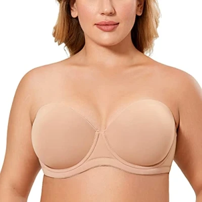 Afbeelding van DELIMIRA Damesbeha, grote maat, hoofdband met beugel, meerdere, Natuurlijk.