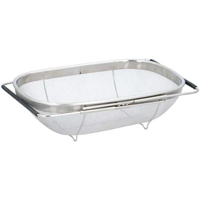 Image de Passoire extensible en acier inoxydable pour évier avec poignées 33 x 23,5 10 cm d&#039;évier de cuisine à pâtes