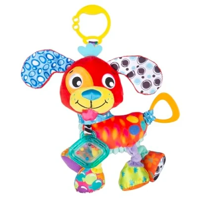 Afbeelding van Playgro Activity Friend Penny Puppy Baby Speelgoed Hangspeeltje Kinderwagenspeeltje Rammelaar Kinderwagenaccessoire Buggyaccessoire Educatief Knuffeldier