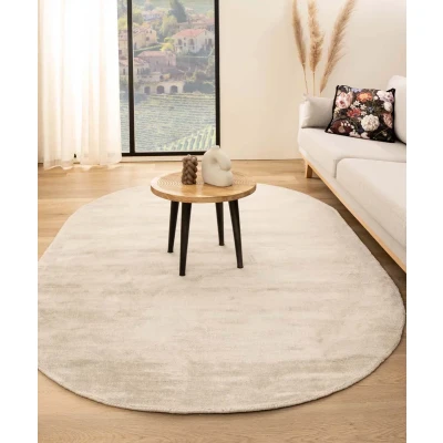 Afbeelding van Viscose Vloerkleed Ovaal Glamour Ivoor 200x300 Cm
