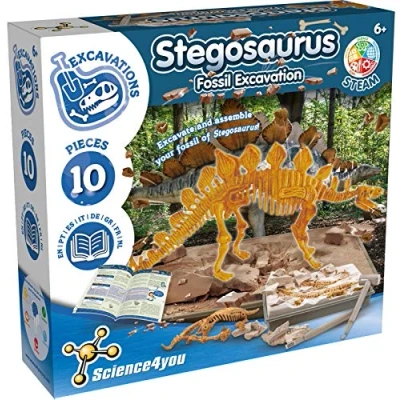Afbeelding van Science4you Stegosaurus Dino opgravingsset Archeologieset voor kinderen met 10 onderdelen, graaf je dinosaurusspeelgoed ideale experimentkit, cadeau en dinosaurusspel +6 jaar