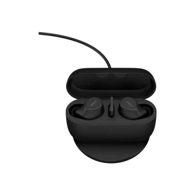 Image de Jabra Evolve2 Buds UC Écouteurs sans fil avec micro intra auriculaire Bluetooth Suppresseur de bruit actif USB A via adaptateur isolation acoustique noir certifié Zoom Optimisé pour Google Meet