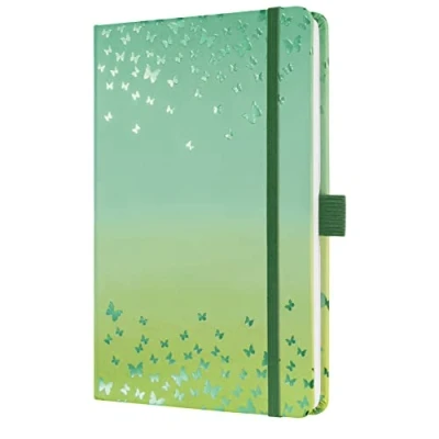 Afbeelding van Notitieboek Jolie A5 Butterfly Confetti Lime HC, 174pag gelinieerd.