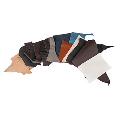 Afbeelding van Rayher 8301500 leerresten p. DIY, zakjes 500 g div. vormen, kleur. ass.