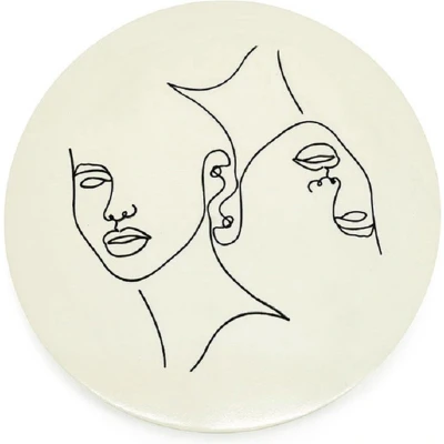 Afbeelding van Furnilux Wanddeco Abstract klein beige 45 x 2 cm