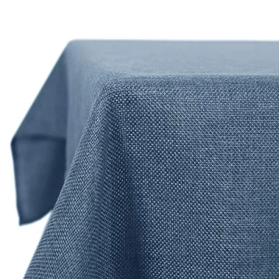 Afbeelding van Deconovo Tafelkleed, rechthoekig, linnenlook, voor picknick, 130 x 220 cm, blauw