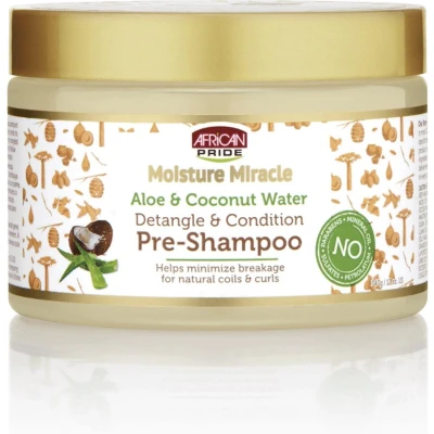 Afbeelding van African Pride Moisture Miracle Aloe &amp; Coconut Water Detangle Condition Pre Shampoo 340gr