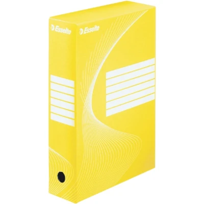 Afbeelding van Archiefdoos Esselte boxycolor 80mm geel 25 stuks