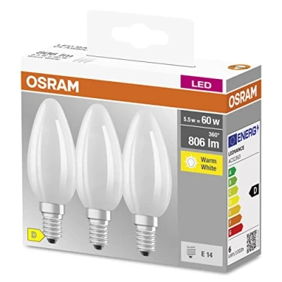 Afbeelding van OSRAM Ster Filament Lamp, E14 basis mat glas ,Warm wit (27 K), 8 6 Lumen,