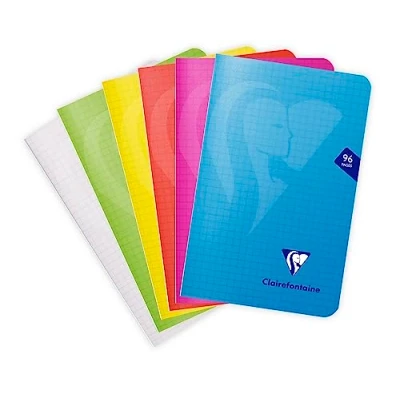 Afbeelding van Clairefontaine Mimesys 303602C Notitieboek, 11 x 17 cm, 96 pagina&#039;s, kleine ruitjes, wit papier, 90 g, omslag van polypropyleen, willekeurige kleur