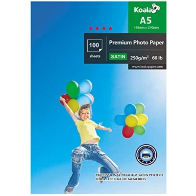Afbeelding van KOALA 100 vellen zijdemat fotopapier voor Canon HP Epson inkjetprinter 210 x 148 mm 250 g/m²