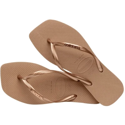 Afbeelding van Havaianas Square Logo Metallic Teenslippers Dames