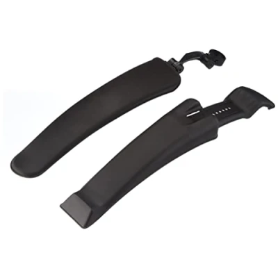 Afbeelding van Fiets, MTB, spatbeschermset, voor en achter, schroefbaar, met hoekaanpassing, brede constructie, zwart, 24 26 inch