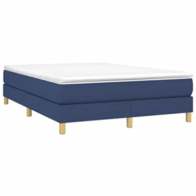 Afbeelding van Boxspringframe stof blauw 140x200 cm