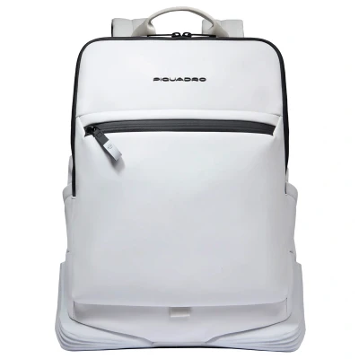 Afbeelding van Piquadro Laptoprugzak / Werktas Rugtas Dames 15.6 inch Leer Corner Special Wit