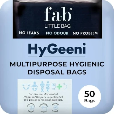 Afbeelding van Fab Little Bag HyGeeni wegwerp luierzakjes, incontinentieservetten, katheterzakje, voorkomt geurtjes, geen vlekken, milieuvriendelijk, 50 stuks