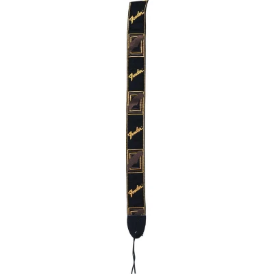 Afbeelding van Fender Monogram, zwart/geel/bruin 2 Gitaarband