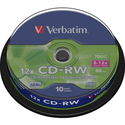 Afbeelding van CD RW Verbatim 10 Stuks 700 MB 12x