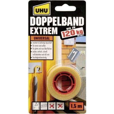 Afbeelding van UHU 46820 Dubbelzijdige tape Zwart (l x b) 1.5 m 19 mm 1 stuk(s)