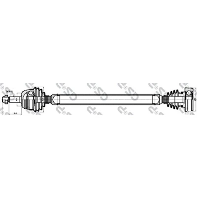Afbeelding van GSP 253005 Aandrijfas A1 774 VOLKSWAGEN: Caddy 2 Kastenwagen, GOLF 2, Jetta