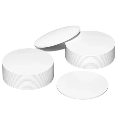Afbeelding van SANPOPO NTAG215 NFC 50 stuks lege labels, rond, 25 mm, voor visitekaartjes, witte labels buiten, compatibel met Tagmo Amiibo en compatibele mobiele telefoons apparaten