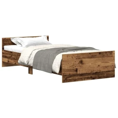 Afbeelding van vidaXL Bedframe zonder matras 75x190 cm spaanplaat oud hout