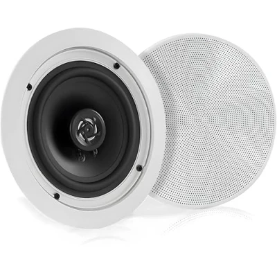 Afbeelding van PYLE Paar 2 weg plafondinbouw Bluetooth luidsprekers 13,3 cm Snelle verbindingen Verwisselbaar rond / vierkant rooster van polypropyleen kegel en polymeer tweeter 150 W stereogeluid