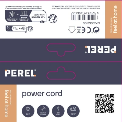 Afbeelding van Voedingskabel Zwart Cee 7/7 90 graden + C13 L=2.5 M H05Vv F 3G1.0 mm