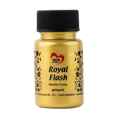 Afbeelding van Royal Flash Metallic acrylverf met de fijnste glitterdeeltjes, 50 ml (geelgoud)