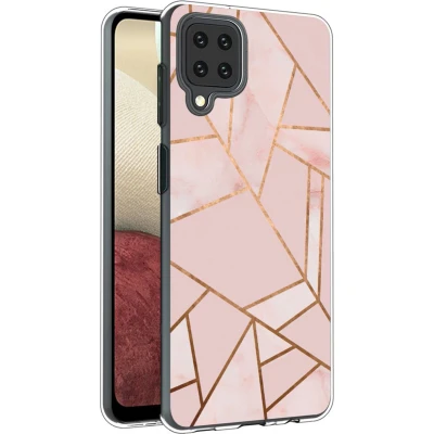 Afbeelding van iMoshion hoesje Geschikt voor Samsung Galaxy A12 Siliconen Design Roze / Transparant Blossom Watercolor