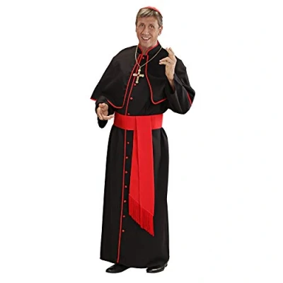 Afbeelding van Widmann Religie Kostuum Kardinaal Luxe St Pieter Man Rood, Zwart XXL Carnavalskleding Verkleedkleding