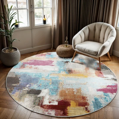 Afbeelding van Picasso Artisan Vintage Vloerkleed Multi Laagpolig 133 cm rond