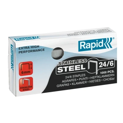 Image de Rapid 24/6 agrafes Super Strong en acier inoxydable (1000 pièces)