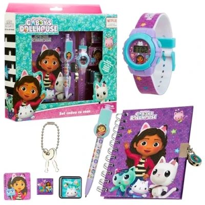 Afbeelding van Gabby&#039;s Dollhouse Kinderhorloge voor meisjes geschenkdoos digitaal horloge meisjes, Gabby en het magische huis