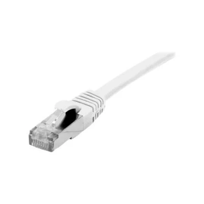 Image de deXlan Cordon de raccordement RJ 45 (M) pour 10 m SFTP CAT 6a sans halogène, moulé, crochet blanc
