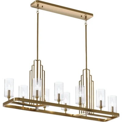 Afbeelding van Kichler LED Kroonluchter 10X E14 Max 40W Dimbaar Brushed Natural Brass