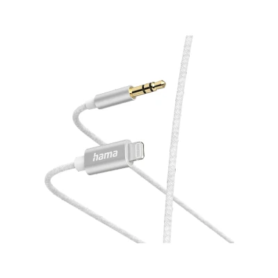 Image de Hama Câble Audio Jack 3.5 Mm Lightning 1 M Blanc (201522)