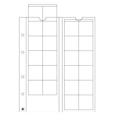Afbeelding van Leuchtturm Leuchtturm, Optima, Bladen (4 rings) voor Munten Ø 34 mm. (24 st.) Transparant afm: 202x252 per 5 st.