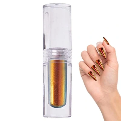 Afbeelding van chroom nagelpoeder gelnagels vloeibaar Chrome nagelpoeders, metallic spiegeleffect, voor meisjes Zankie