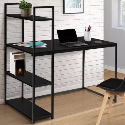 Afbeelding van Bureau bibliothèque DELSON noir design industriel