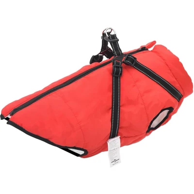 Afbeelding van vidaXL Hondenjas met harnas waterdicht reflecterend rood 4XL