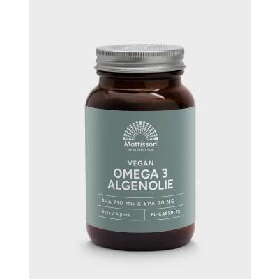 Afbeelding van Vegan Omega 3 Algenolie Dha 210mg &amp; Epa 70mg 60 Capsules