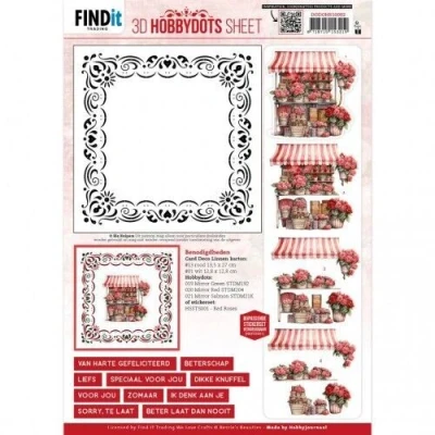 Afbeelding van 3D Hobbydots Sheet Berries Beauties Red Roses 2