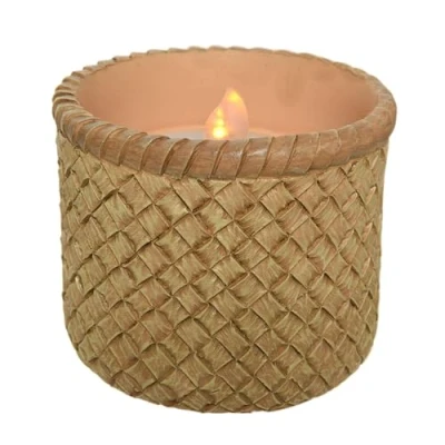 Afbeelding van Solar kaars polyresin d10h8 cm Lumineo