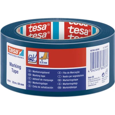 Image de TESA 60760 Ruban de marquage au sol en PVC bleu, 50 mm x 33 m 00098 16