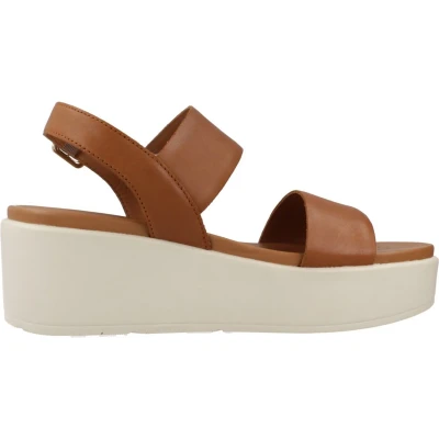 Afbeelding van Geox Sandalen met plateauzool, Dames, Maat: 39, Cognac Leer