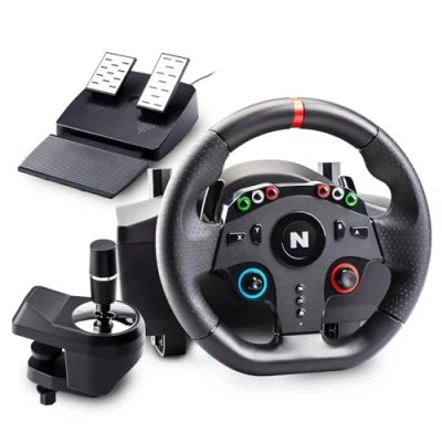 Image de NiTHO Drive Pro ONE Volant avec Levier de Vitesses et Pédales, Course à 270 Degrés pour PC, PS4, Xbox One, Series X/S, Switch, Zero Dead Zone Jeux, Simulateur Conduite